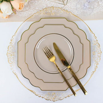 Create a Stunning Table Setting with Taupe Hard Plastic Dessert Plates