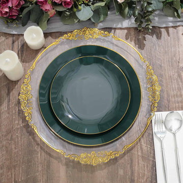 Add a Touch of Elegance to Your Event with Hunter Emerald Green Plastic Dinner Plates