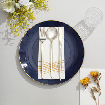 Enhance Your Table Settings with Navy Blue Plastic Dinner Plates