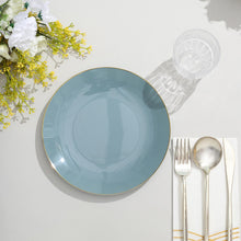 Pack Of 10 Dusty Blue and Gold Rimmed Disposable Appetizer Plates 