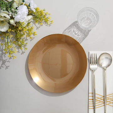 Elegant Gold Round Plastic Dessert Plates for Stylish Events