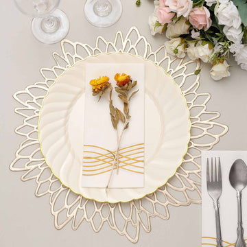 Sturdy and Elegant Ivory Plastic Party Plates for Hassle-Free Entertaining