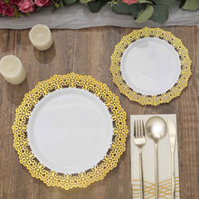 10 Inch Gold Lace Rimmed Party Plates For Dinners