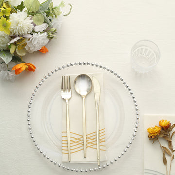 Stylish and Practical Clear / Silver Party Plates