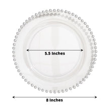 8 Inch Disposable Clear Plastic Appetizer Plates With Silver Beaded Rim