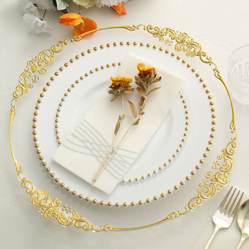 White / Gold Dessert Party Plates