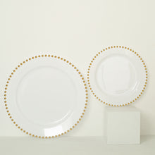 Pack Of 8 Inch Gold Beaded Rim On Plastic Dessert Plates