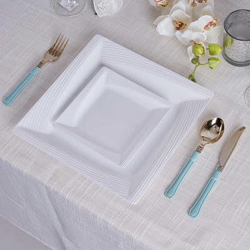 Elegant White Square Salad Plates for Stylish Dining