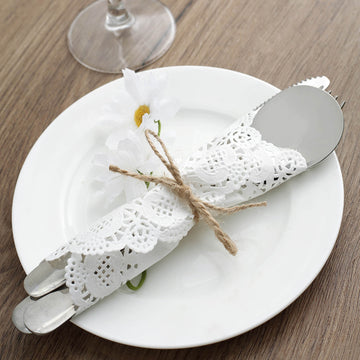 White Round Food Grade Paper Lace Doilies - Add Elegance to Your Table
