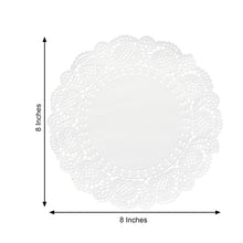 100 Food Grade 8 Inch White Round Paper Doilies