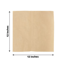 40GSM Pre-Cut Natural Brown 12 Inch Square Wax Paper Basket Liners in Pack of 50