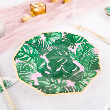 Elevate Your Event Decor with Tropical Palm Leaf Paper Plates