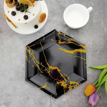 Sophisticated Black Marble Design Dinnerware