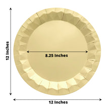 12 Inch Paper Charger Plate With Gold Geometric Prism Rim