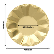 7 Inch Paper Appetizer Plate With Gold Geometric Prism Rim
