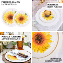 Disposable Sunflower Disposable Dessert Appetizer Plates 7 Inch 25 Pack