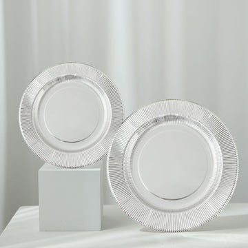 Elevate Your Table Decor with Silver Sunray Paper Plates