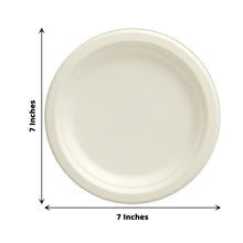 50 Pack White Biodegradable Bagasse 7 Inch Plates