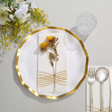 Stylish and Eco-Friendly Matte White / Gold Party Plates