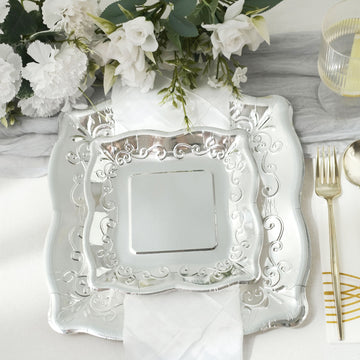 Create an Imperial Display with Silver Square Vintage Paper Plates