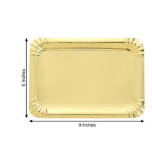 10 Pack 9 Inch Metallic Gold Paper Serving Trays