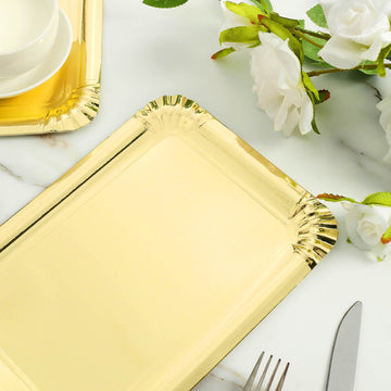 Add a Touch of Elegance with Metallic Gold Paper Cardboard Serving Trays