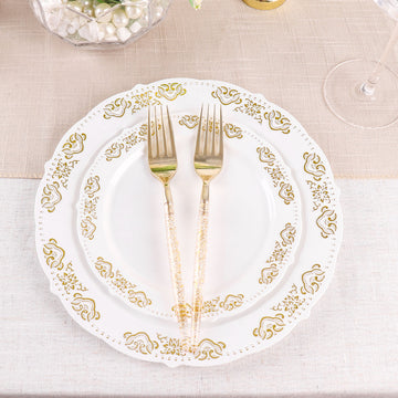 Add Glitz and Glam with Gold Glittered Disposable Forks