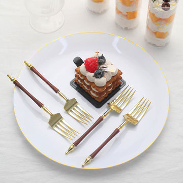 Stylish and Durable Gold/Brown Plastic Silverware for Everyday Use