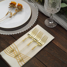Clear And Gold Glittered Plastic Forks With Roman Column Handle 6 Inch 