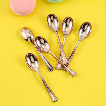 Create a Glamorous Ambiance with Rose Gold Mini Dessert Spoons