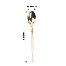 Gold Glittered Plastic Disposable Spoons Silverware Cutlery 24 Pack 