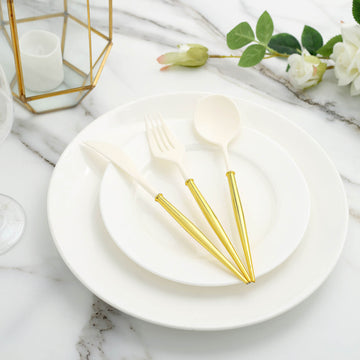 Create a Stunning Tablescape with Ivory Modern Flatware Set