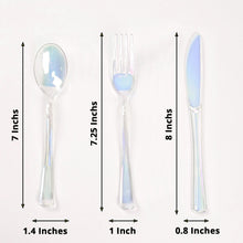 Plastic Iridescent Colored Disposable Cutlery Set 24 Pack 