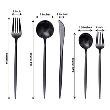 50 Piece Set Of Black Plastic Cutlery