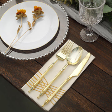 Upgrade Your Table Setting with the Gold European Style Plastic Silverware