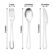 Silver Hollow Handle Style Heavy Duty Plastic Forks Spoons Knives 7 Inches