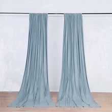 2 Pack Dusty Blue Scuba Polyester Curtain Divider Drape Panel Inherently Flame Resistant Backdrops