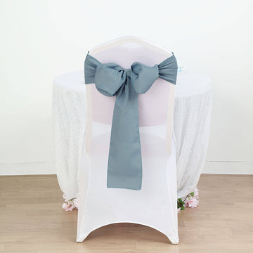 Elevate Your Event Decor with Dusty Blue Polyester Chair Sashes