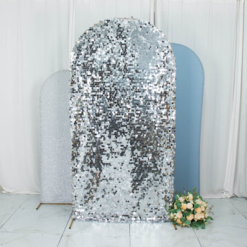 Elevate Your Event Decor with Dusty Blue/Silver Fitted Backdrop Stand Covers