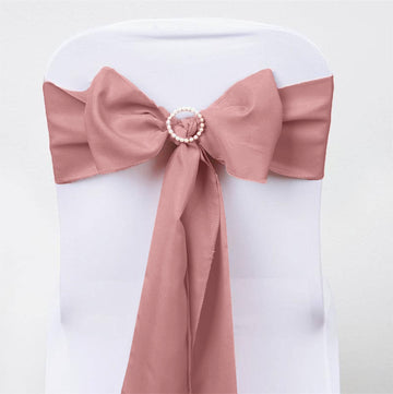 Elegant Dusty Rose Polyester Chair Sashes for Stunning Event Decor