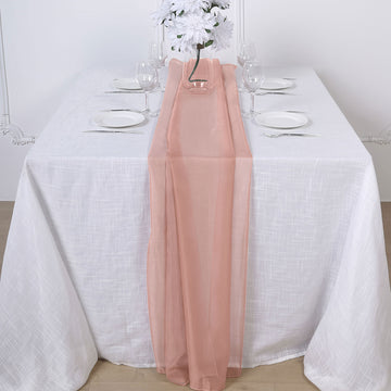 Elevate Your Event Decor with the Dusty Rose Premium Chiffon Table Runner