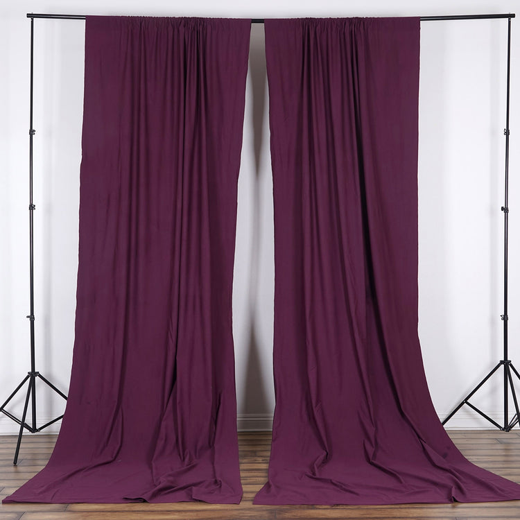 Eggplant Scuba Polyester Backdrop Drape Curtains, Inherently Flame Resistant Event Divider Panels
