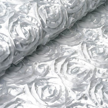 54Inchx4yd | White Satin Rosette Fabric By The Bolt, DIY Craft Fabric Roll#whtbkgd