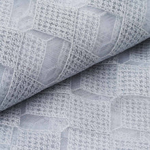 Silver / White Buffalo Plaid Polyester Fabric Roll, Checkered Netting DIY Craft Fabric Bolt#whtbkgd