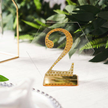Versatile and Stylish Gold Table Number Stands