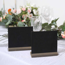 6 Pack Mini Rustic Table Chalkboard Wooden Base Stands For Place Cards 6 Inch