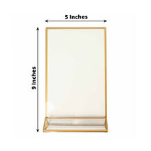 6 Pack | 5inch x 9inch Gold Frame Acrylic Freestanding Table Sign Holders