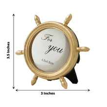 3.5 Inch Gold Resin Ship Wheel Round Nautical Picture Frame Party Favors 4 Pack