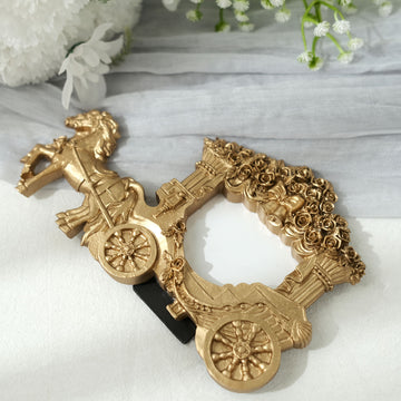 Exquisite Gold Horse Carriage Picture Frame for Home and Office