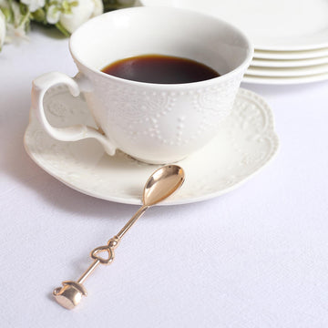 Stylish and Durable Gold Metal Couple Coffee Spoon Set